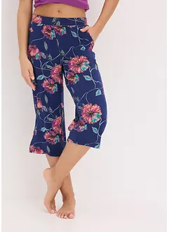 Pyjamasbukse i culottes-lengde med stikklommer og viskose, bonprix