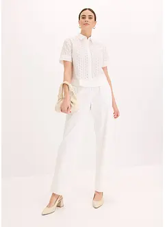 Bluse med hullbroderi, bonprix