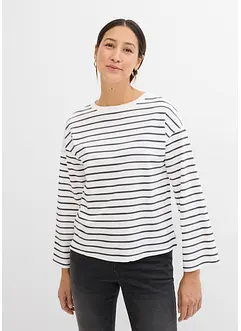 Oversized topp med stripemønster i økologisk bomull, bonprix