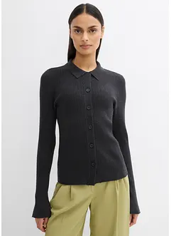 Finstrikket cardigan i viskosemiks, bonprix