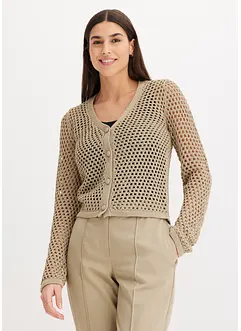 Cardigan med hullmønster, bonprix