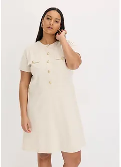 Kort kjole med lett utskrådd skjørt, bonprix