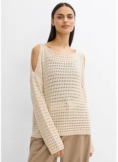 Boxy genser med cut outs, bonprix