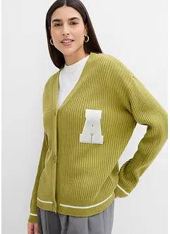 Oversized cardigan med broderi, bonprix