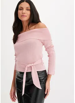 Kort off shoulder-genser, bonprix