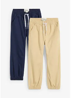 Pull on-bukse i ren bomull (2-pack), bonprix