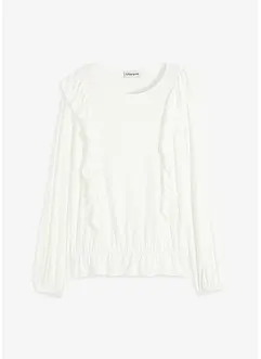 Trikotbluse med volanger, bonprix
