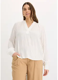 Bluse med crinklet effekt og lurex, bonprix