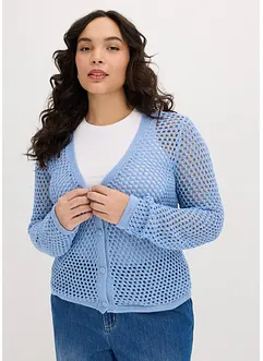 Cardigan med hullmønster, bonprix