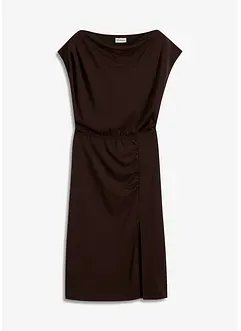 Asymmetrisk trikotkjole med rynkinger, bonprix