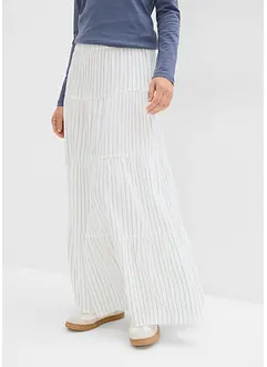 Maxiskjørt i 100% bomull med stripemønster, bonprix