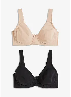 T-skjorte-BH med bøyle og økologisk bomull (2-pack), bonprix