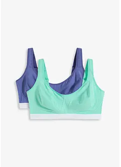 BH uten bøyle, med økologisk bomull (2-pack), bonprix