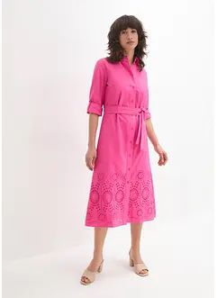 Skjortekjole med hullbroderi, bonprix
