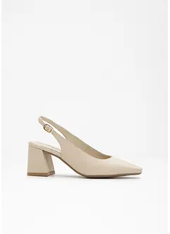 Slingback-pumps i skinn, bonprix