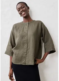 Oversized bluse i lin, bonprix