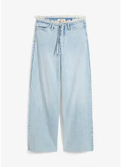 Wide Leg-jeans, Mid Waist, Low Stretch frynser, bonprix