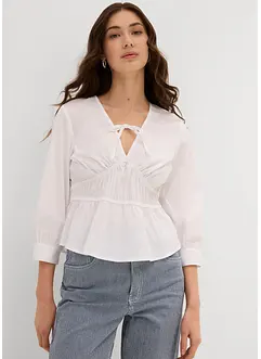 Bluse med rynking og elastiske sømmer, bonprix