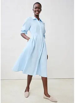 Skjortekjole i lin, bonprix