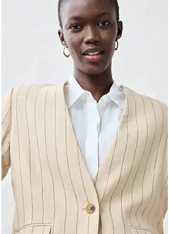 Blazer uten krage i lin, bonprix