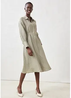 Skjortekjole i lin, bonprix