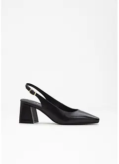 Slingback-pumps i skinn, bonprix