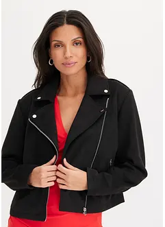 Jakke i imitert semsket skinn, cropped, bonprix