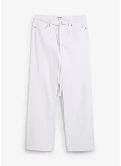 Wide Leg-jeans, Mid Waist, med belte, bonprix