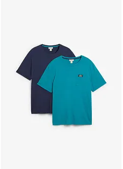 T-skjorte i økologisk bomull (2-pack), bonprix