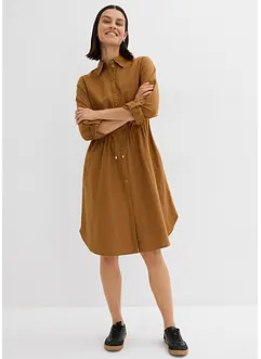 Skjortekjole av lin-/bomullsmiks, bonprix