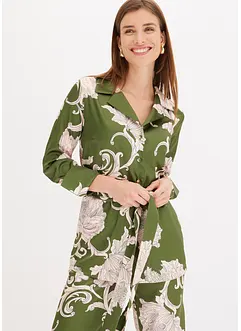 Mønstret satengbluse, bonprix