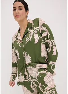 Mønstret satengbluse, bonprix