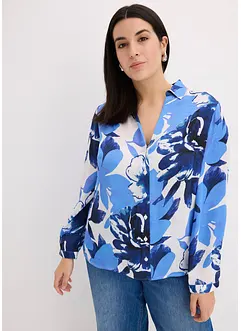 Mønstret satengbluse, bonprix