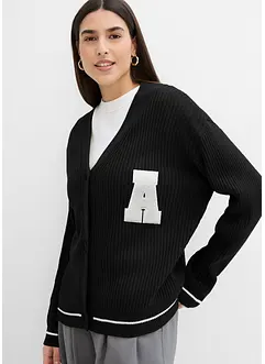 Oversized cardigan med broderi, bonprix