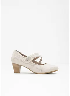 Pumps i behagelig bredde med vristrem fra Jana, Jana