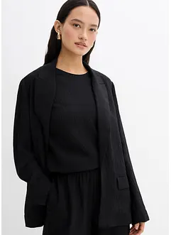Blazer i strukturert viskosemiks med rynket effekt, bonprix