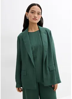 Blazer i strukturert viskosemiks med rynket effekt, bonprix