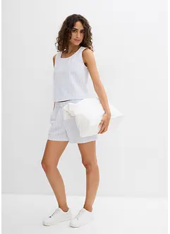 Pull on-shorts i 100% bomull med stripemønster, bonprix