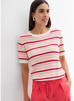 Strikket topp med stripemønster, bonprix