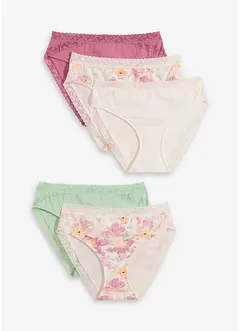 Maxitruse med økologisk bomull og blonder (5-pack), bonprix