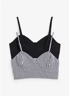 Cropped topp i 100% økologisk bomull (2-pack), bonprix