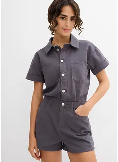 Jumpsuit i 100% bomull og kort modell, bonprix