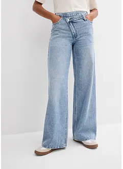 Wide Leg-jeans Mid Waist, Low Stretch, bonprix