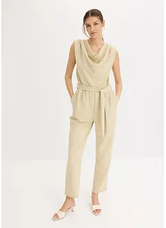 Jersey jumpsuit med skulderpolstring, bonprix