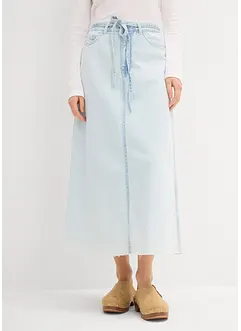Jeansskjørt Mid Waist, midi lengde, Super Soft, bonprix