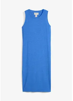 Kjole i ribbet materiale med sidesplitter, av lett viskosemiks, bonprix