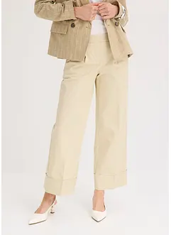 Bukse med legg i bomull med stretch, bonprix