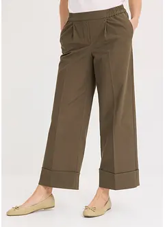 Bukse med legg i bomull med stretch, bonprix