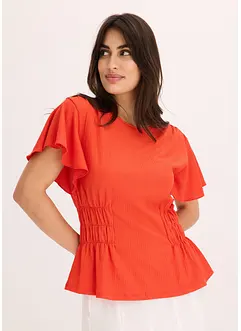Jerseytopp med smock, bonprix