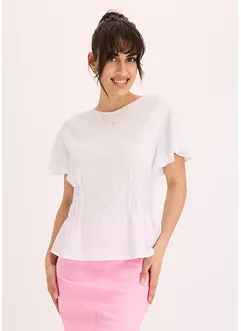 Jerseytopp med smock, bonprix